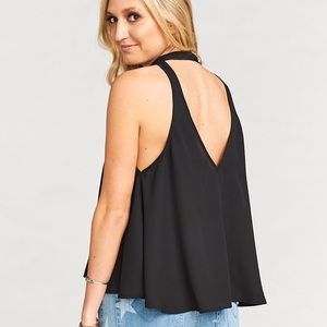 MUMU Walter V Back Top~Black Crisp- size M